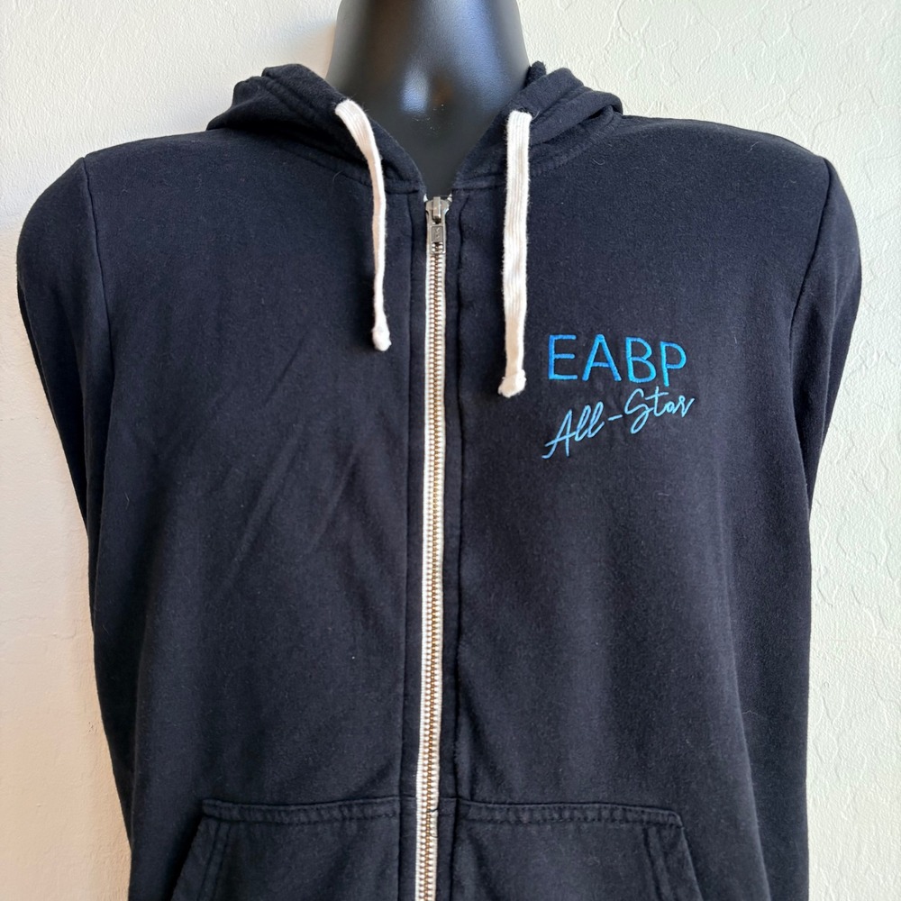 Marine Layer‎ EABP All Star Navy Black Full Zip Hoodie Womens Large Cozy Soft